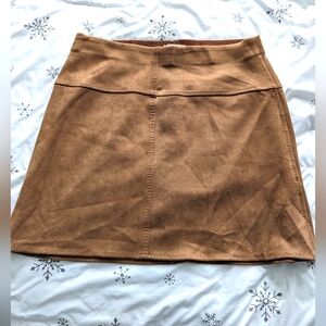 Women's Cowgirl Tan Suede Mini Skirt - Size US L - NWOT